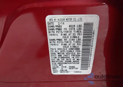 2014 Nissan Rogue Select S из США, поврежденный, VIN JN8AS5MV5EW705256